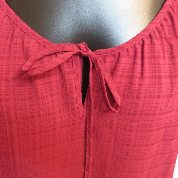 Ricki's:  Wine Blouse with Slit Sleeves - Picture 2 of 5